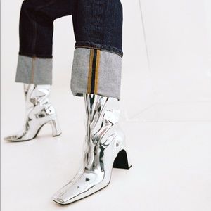 zara metallic boots